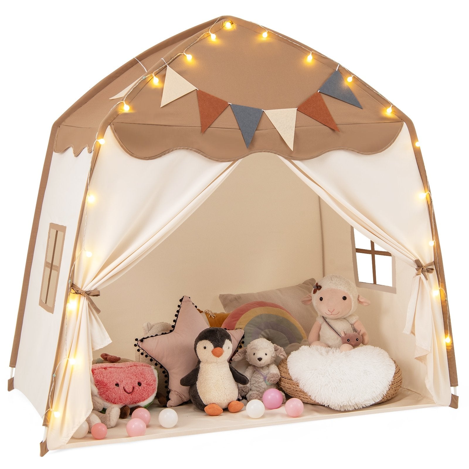 Kids Play Tent Bed Tent with String Lights Extra Large Playhouse Tent, Coffee Play Tents & Playhouse Coffee at Gallery Canada