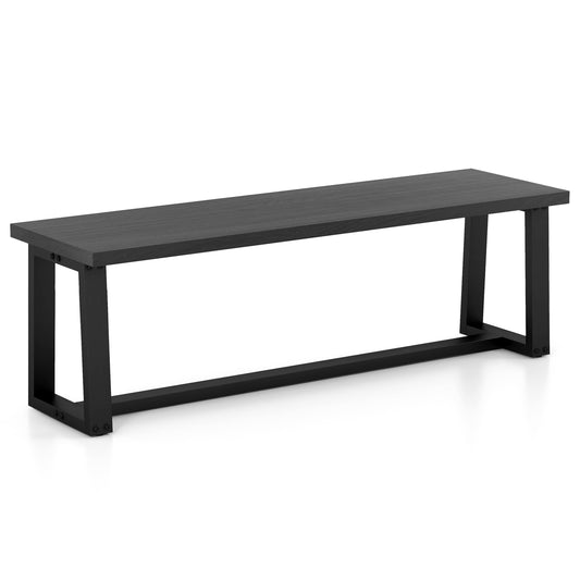 Wood Dining Bench with Metal Frame and Adjustable Footpads, Black Shoe Racks & Storage Benches Black at Gallery Canada