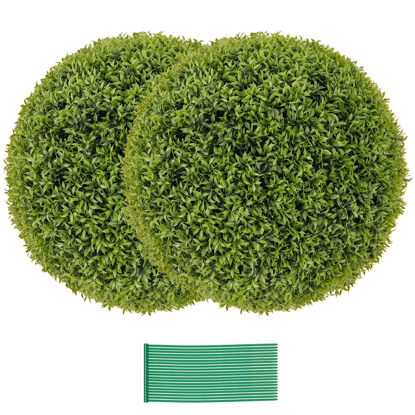 2 PCS 20 Inch Artificial Plant Boxwood Topiary Ball-M, Green Faux Plants Green at Gallery Canada