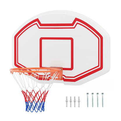 Large Wall Mounted Basketball Hoop with Shatter-proof Backboard, Red & White Sport Equipments at Gallery Canada