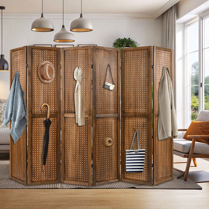 Pegboard Display with 360° Metal Hinges and Solid Wood Frame-6 Panel Room Dividers at Gallery Canada