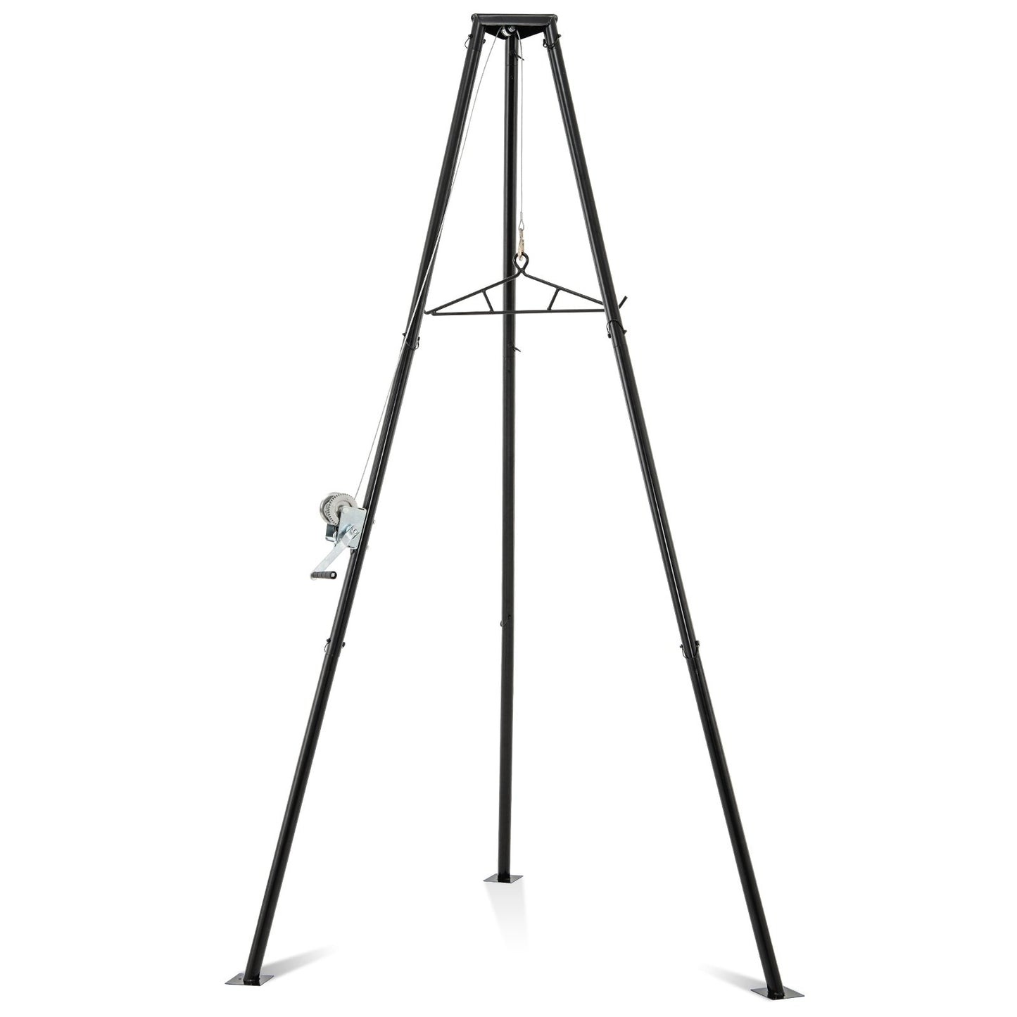 Tripod Game Hoist Deer Hanger 600 LBS Capacity Deer Skinning Rack, Black Camping Black at Gallery Canada