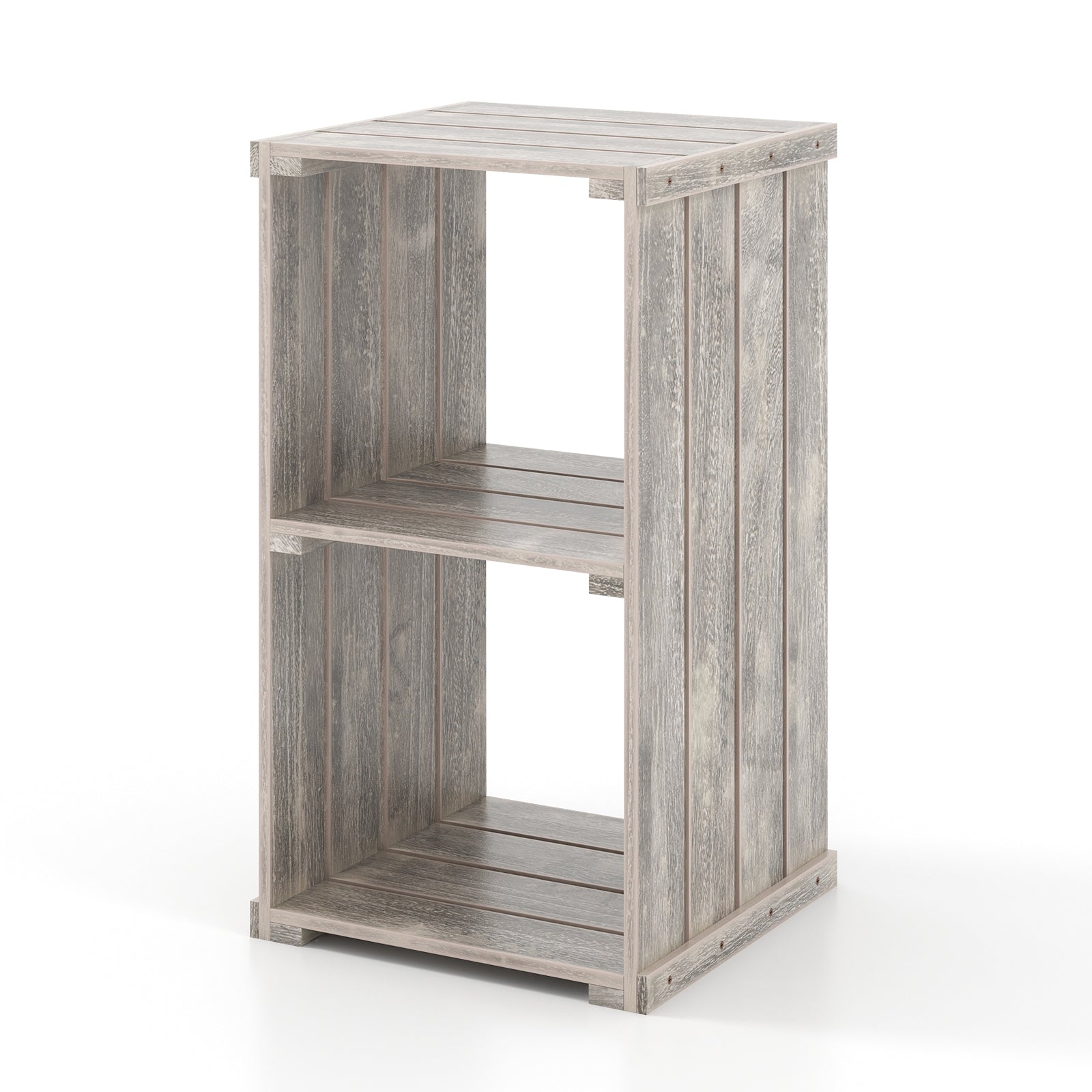 2-Cube Storage Shelf with Open Back and 3-Tier Shelf, Light Brown Bookcases at Gallery Canada