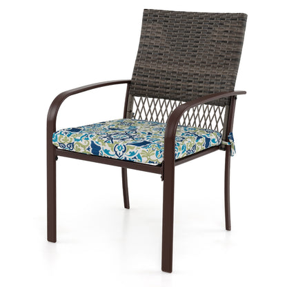 5 Pieces Patio Dining Set 4 Cushioned Rattan Armchairs and Square Table Patio Dining Sets at Gallery Canada