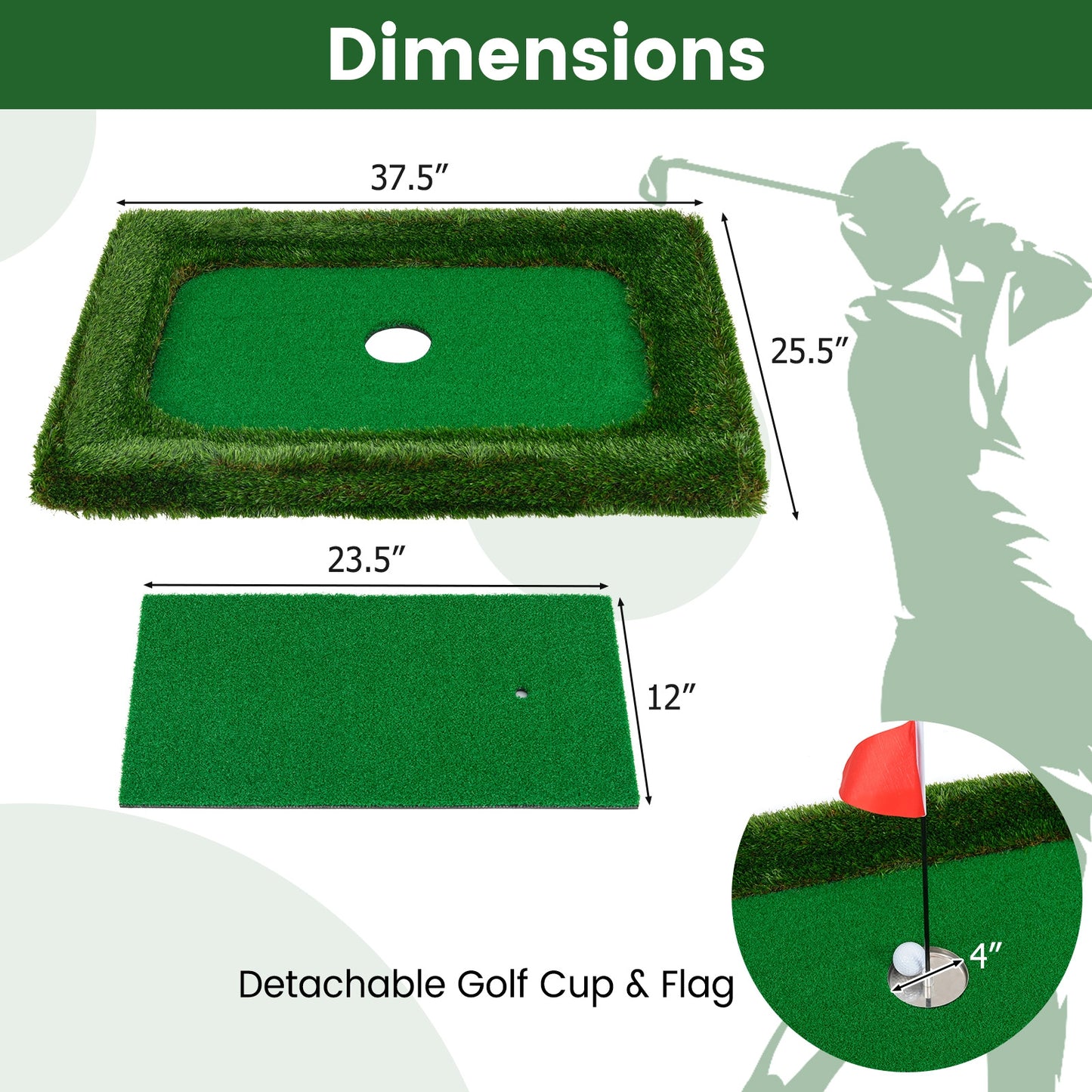 37.5 x 25.5 Inch Floating Golf Green for Pool Chipping Green Mat, Green Golf at Gallery Canada