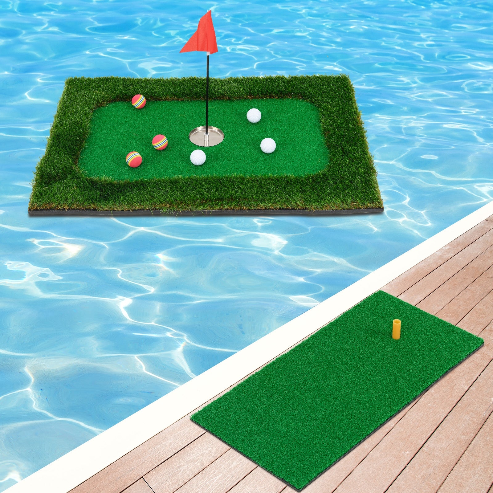 Floating Golf Green for Pool with 6 Golf Balls and Golf Flag, Green Golf at Gallery Canada