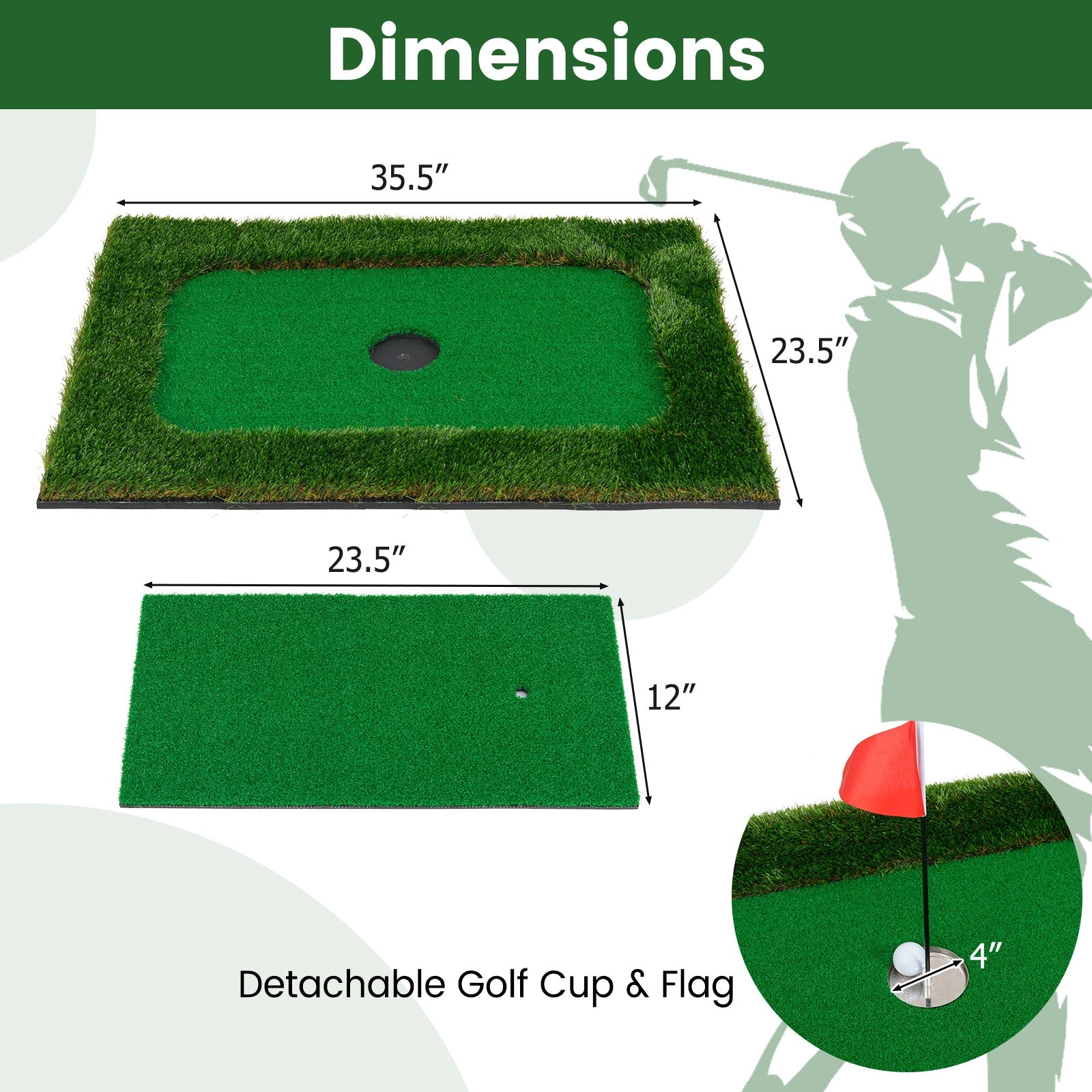 Floating Golf Green for Pool with 6 Golf Balls and Golf Flag, Green Golf at Gallery Canada