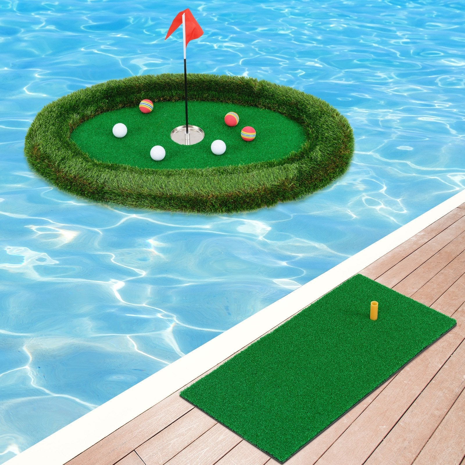 Floating Golf Green Oval Floating Chipping for Pool, Green Golf at Gallery Canada