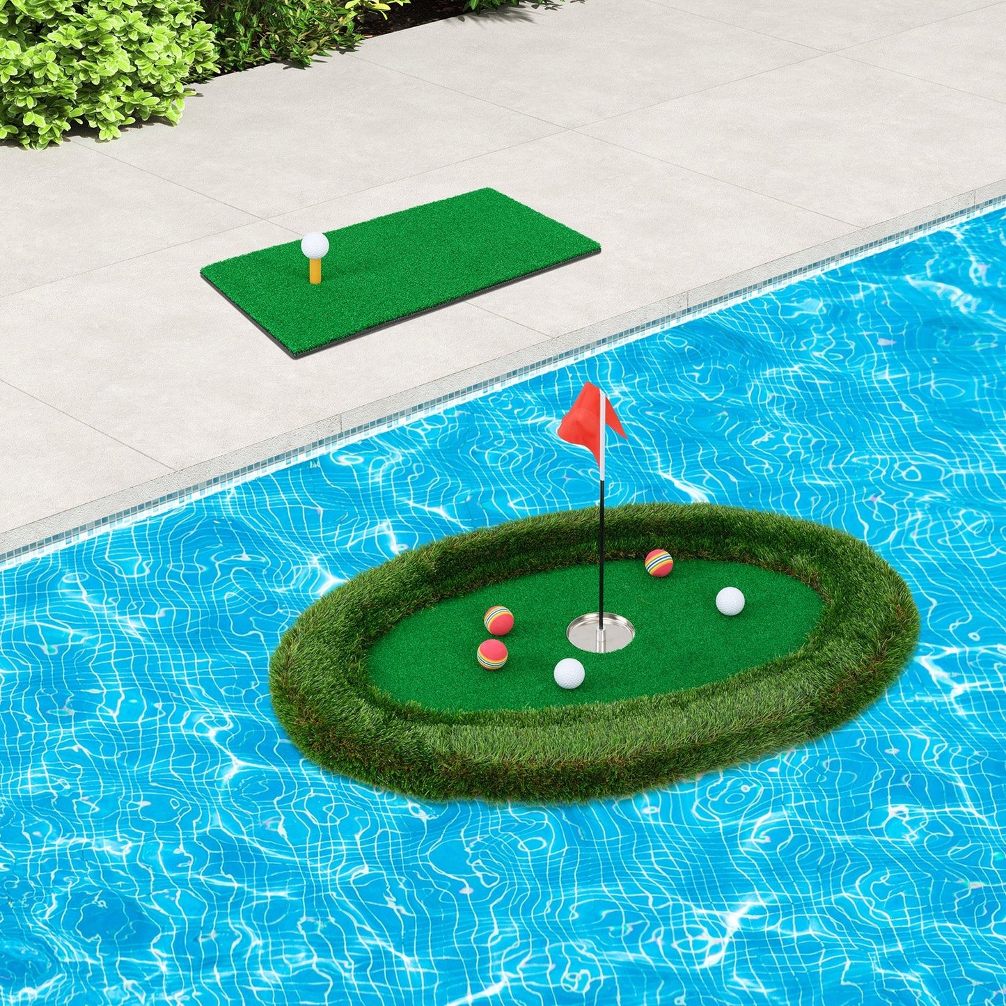 Floating Golf Green Oval Floating Chipping for Pool, Green Golf at Gallery Canada