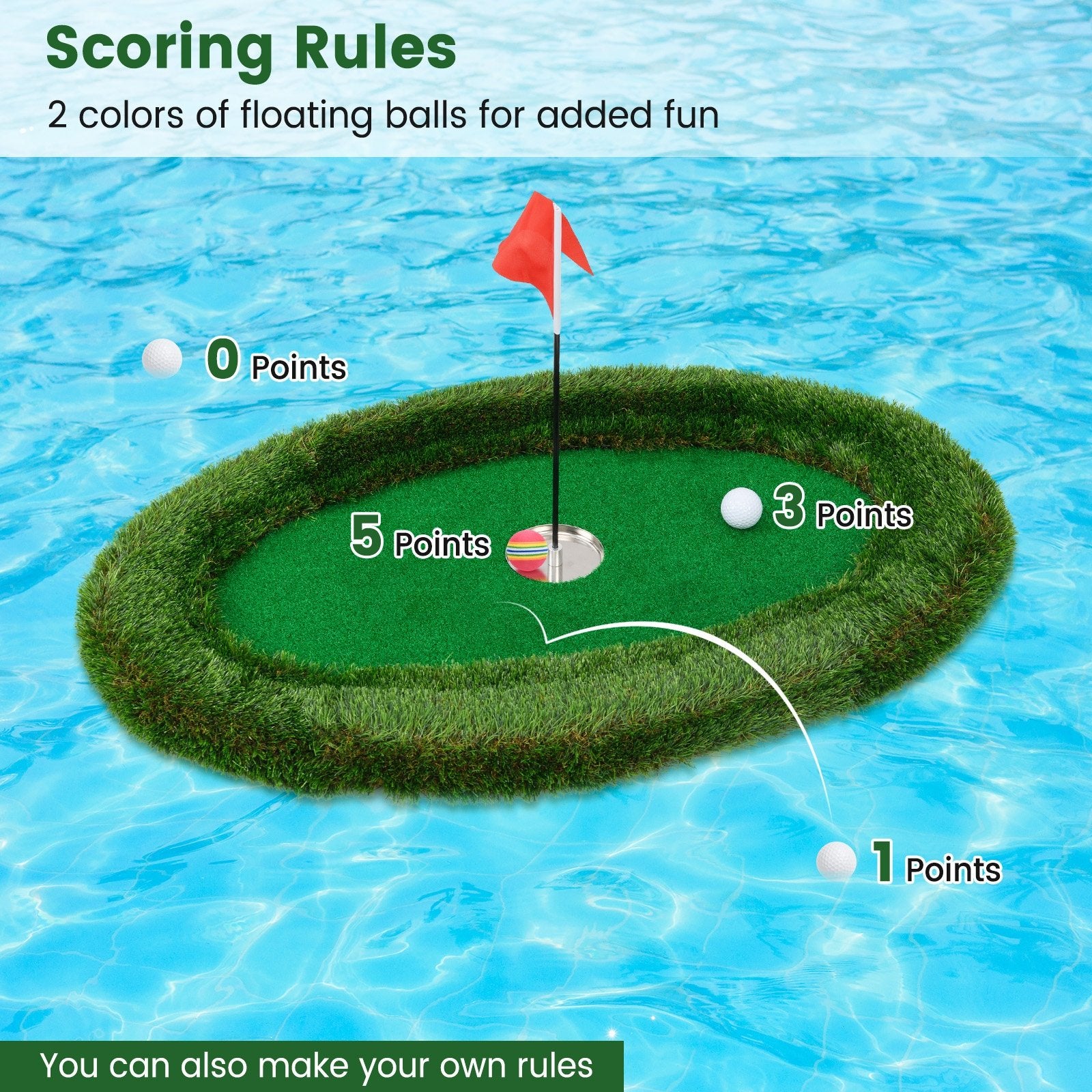 Floating Golf Green Oval Floating Chipping for Pool, Green Golf at Gallery Canada