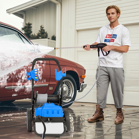 2300 PSI 1.8 GPM Electric Pressure Washer with Wheels and 5 Quick Connect Nozzles, Blue Washing Machines Blue at Gallery Canada