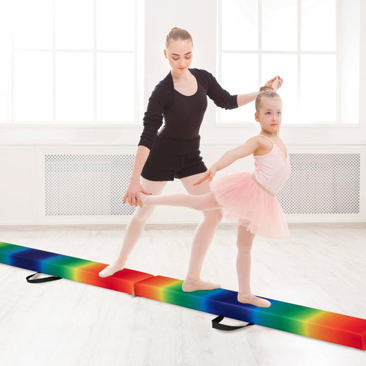 Folding Balance Beam with Solid Wood Base and Anti-slip Bottom, Multicolor Toy Sports Multicolor at Gallery Canada