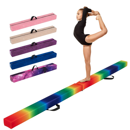 Folding Balance Beam with Solid Wood Base and Anti-slip Bottom, Multicolor Toy Sports Multicolor at Gallery Canada