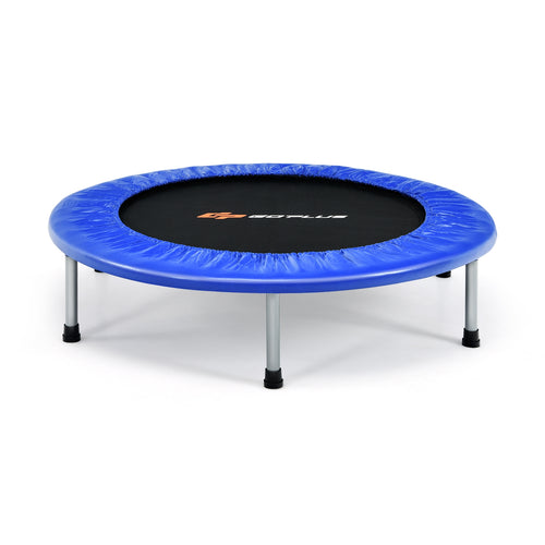36 Inch Mini Folding Trampoline Portable Recreational Fitness Rebounder, Blue