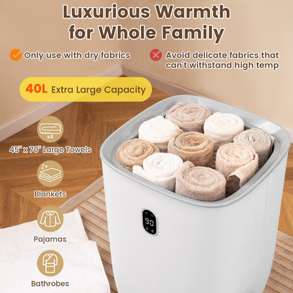 40L Towel Warmer Luxury Hot Towel Bucket with 2 Heating Temperatures, White Dryers at Gallery Canada