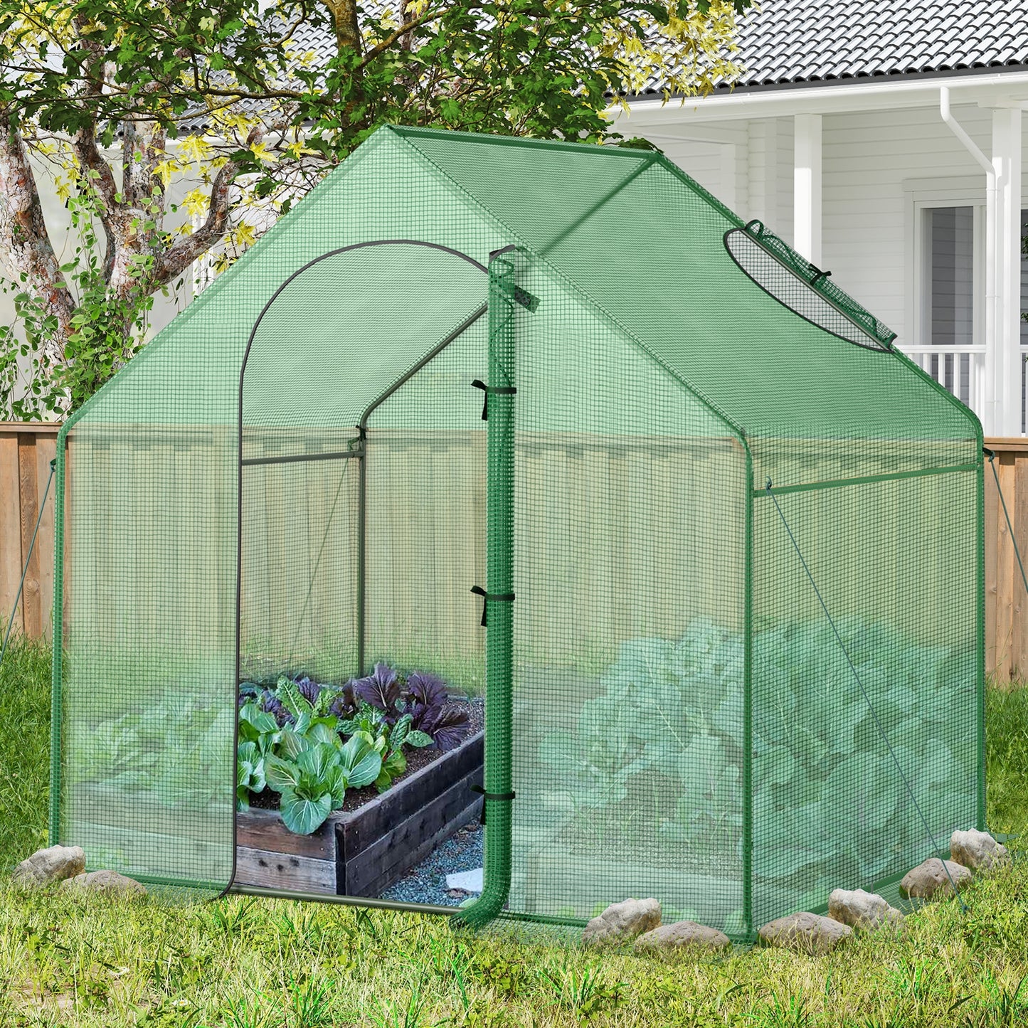 Portable Outdoor Warm House with PE Cover and Roll-up Zippered Door Greenhouses at Gallery Canada