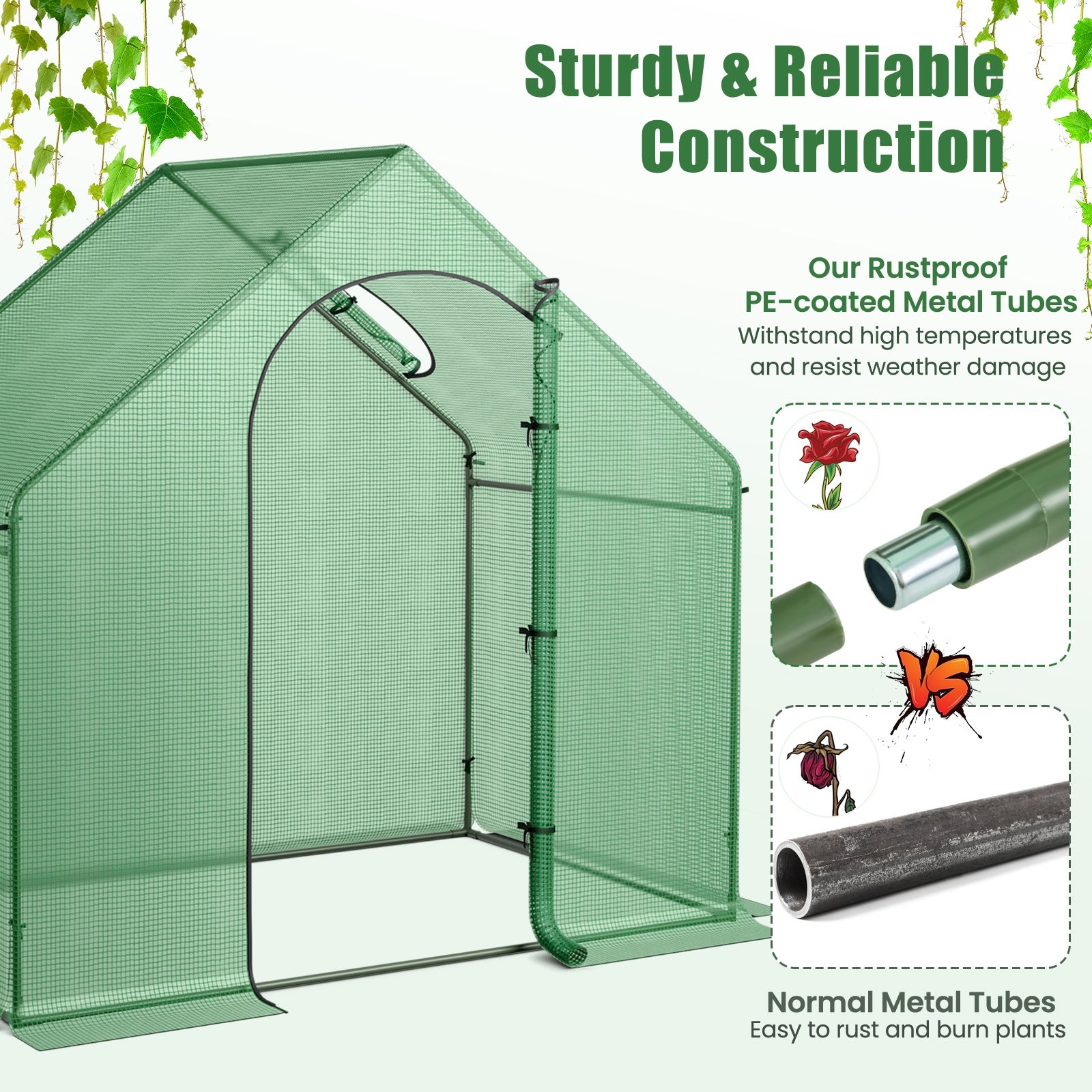 Portable Outdoor Warm House with PE Cover and Roll-up Zippered Door Greenhouses at Gallery Canada