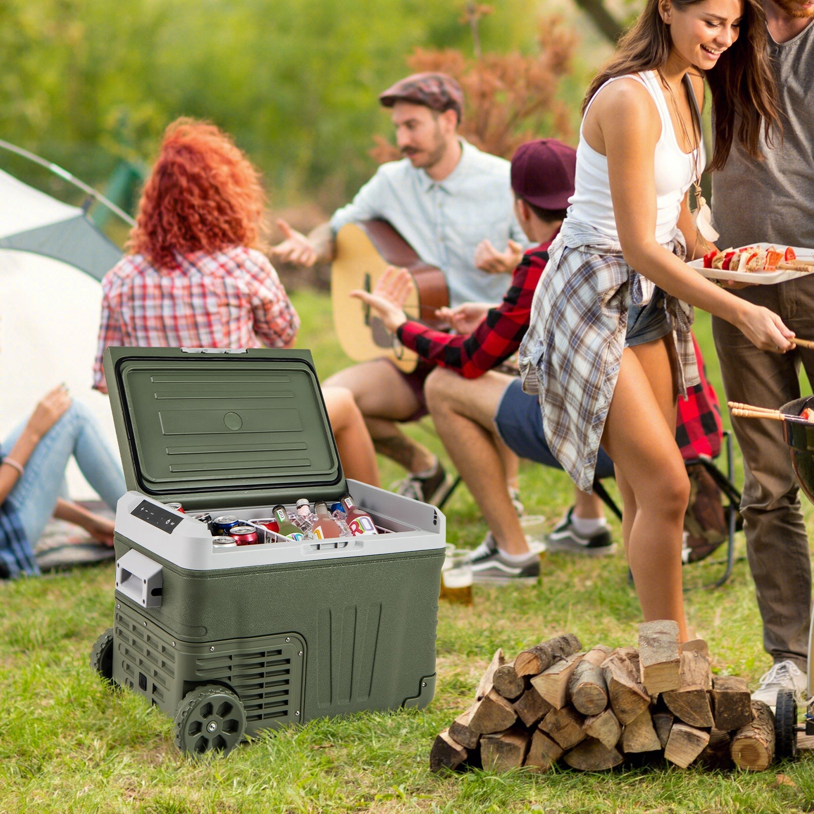 12 Volt Car Refrigerator Portable Car Fridge with Adjustable Range-35L Coolers at Gallery Canada