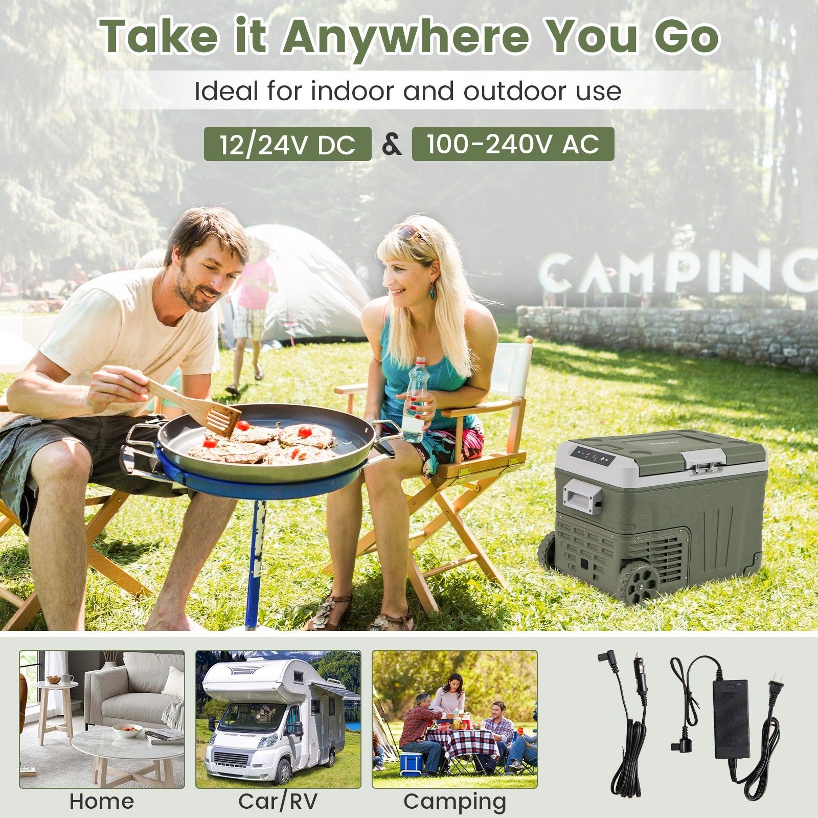 12 Volt Car Refrigerator Portable Car Fridge with Adjustable Range-35L Coolers at Gallery Canada