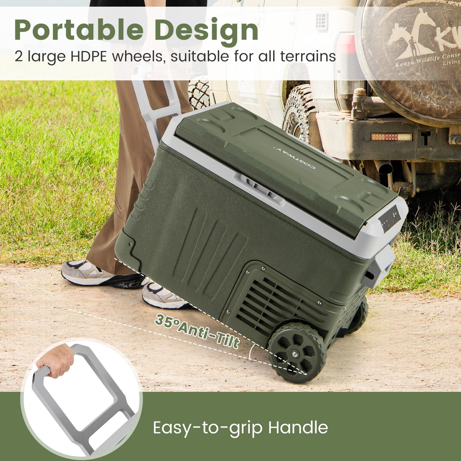 12 Volt Car Refrigerator Portable Car Fridge with Adjustable Range-35L Coolers at Gallery Canada