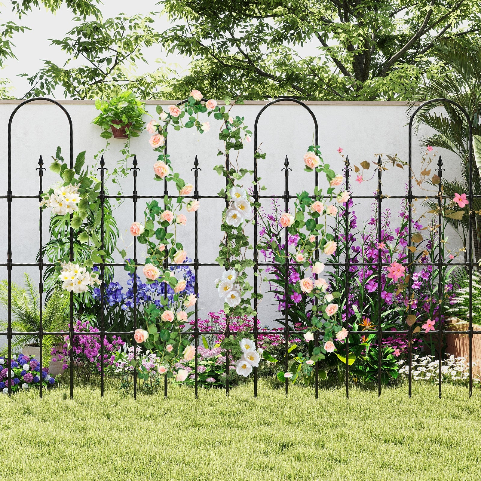 58 x 73 Inch Outdoor Garden Rose Arch Trellis for Climbing Plants Plant Supports at Gallery Canada