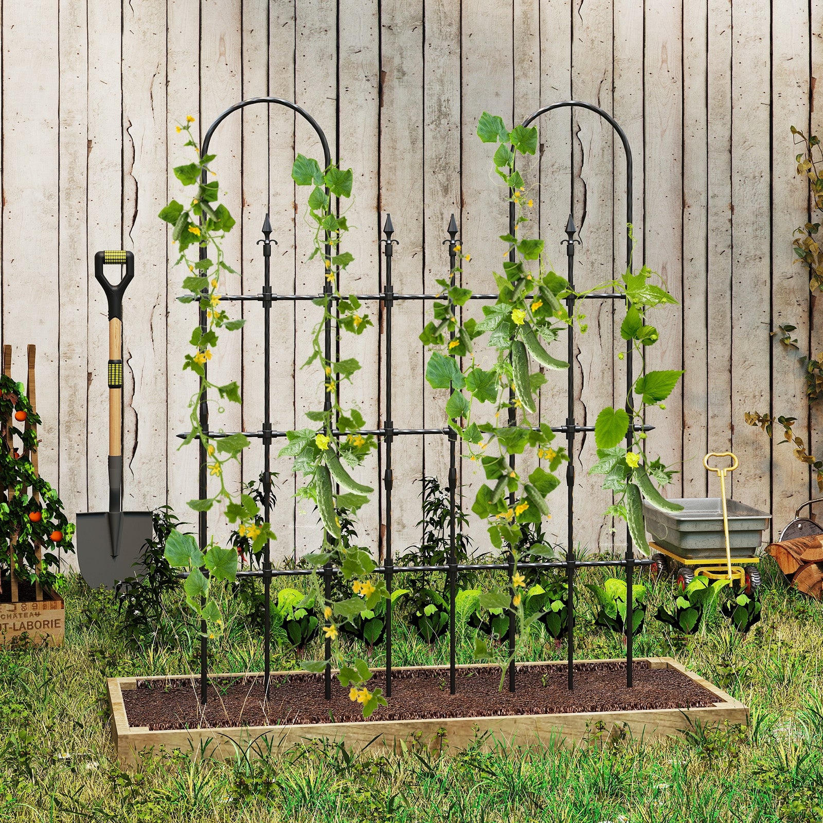 58 x 73 Inch Outdoor Garden Rose Arch Trellis for Climbing Plants Plant Supports at Gallery Canada