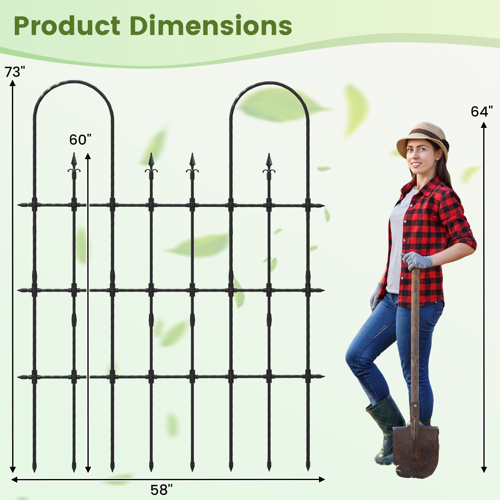 58 x 73 Inch Outdoor Garden Rose Arch Trellis for Climbing Plants Plant Supports at Gallery Canada