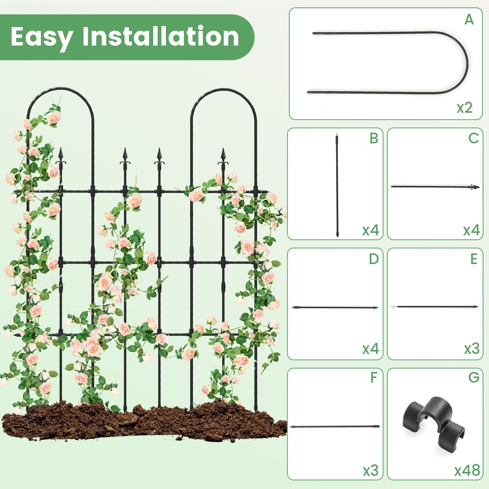 58 x 73 Inch Outdoor Garden Rose Arch Trellis for Climbing Plants Plant Supports at Gallery Canada