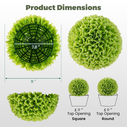 2 Pieces Artificial Plant Topiary Balls Faux Boxwood Decorative Balls, Green Faux Plants   at Gallery Canada