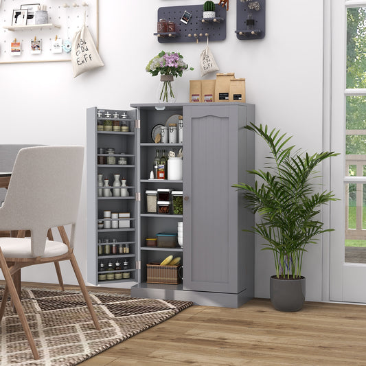 17-Tier Kitchen Pantry Cabinet with 2 Doors and 6 Adjustable Shelves, Gray Sideboards Cabinets & Buffets Gray  at Gallery Canada