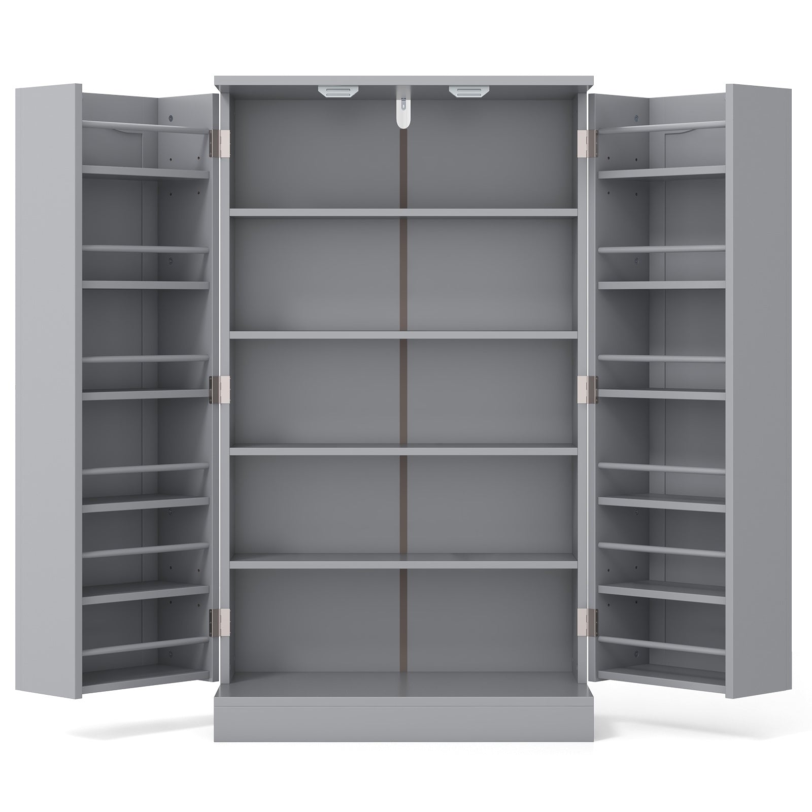 17-Tier Kitchen Pantry Cabinet with 2 Doors and 6 Adjustable Shelves, Gray Sideboards Cabinets & Buffets   at Gallery Canada