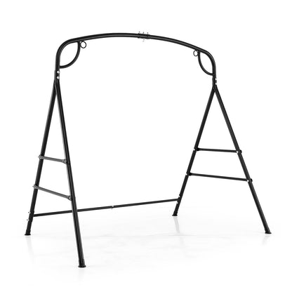 Outdoor Metal Swing Stand with 4 Support Bars and 2 Hanging Ways, Black Porch Swings Black at Gallery Canada