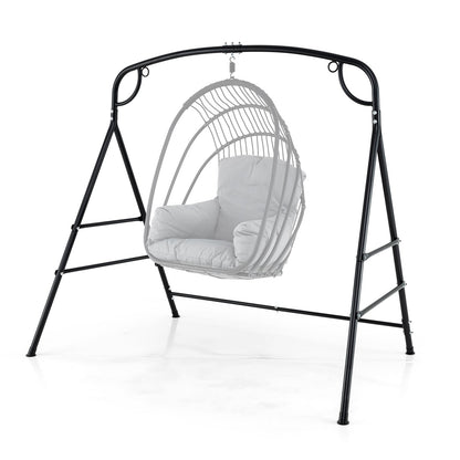 Outdoor Metal Swing Stand with 4 Support Bars and 2 Hanging Ways, Black Porch Swings at Gallery Canada