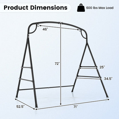 Outdoor Metal Swing Stand with 4 Support Bars and 2 Hanging Ways, Black Porch Swings at Gallery Canada