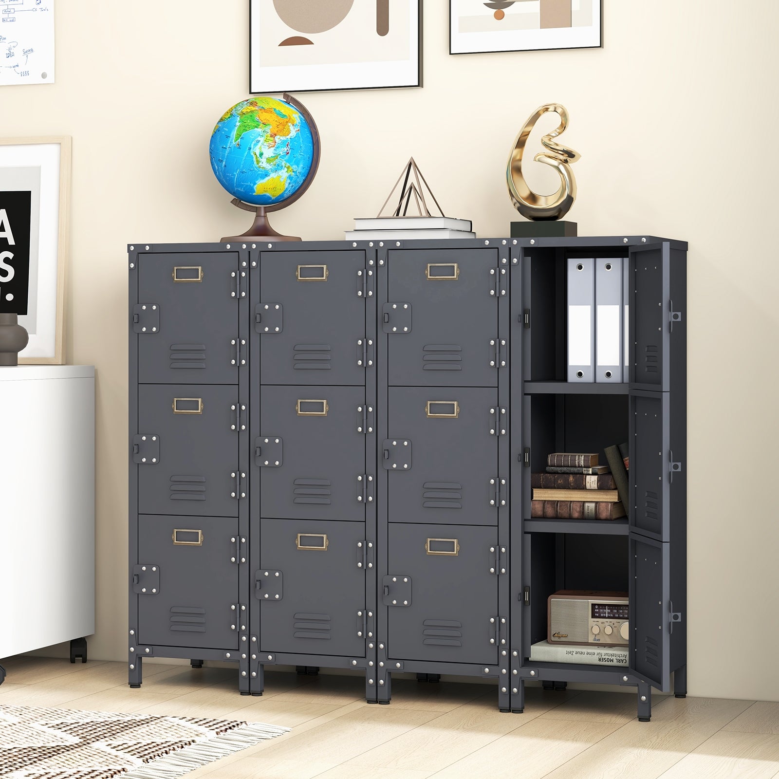 Metal Storage Locker with 3 Lockable Doors and Adjustable Feet Cabinets & Chests   at Gallery Canada