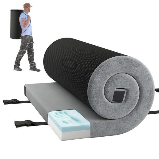 Foldable Camping Mattress with High density foam Cushion and Anti-slip Bottom, Gray Air Mattresses & Sleeping Bags Gray at Gallery Canada