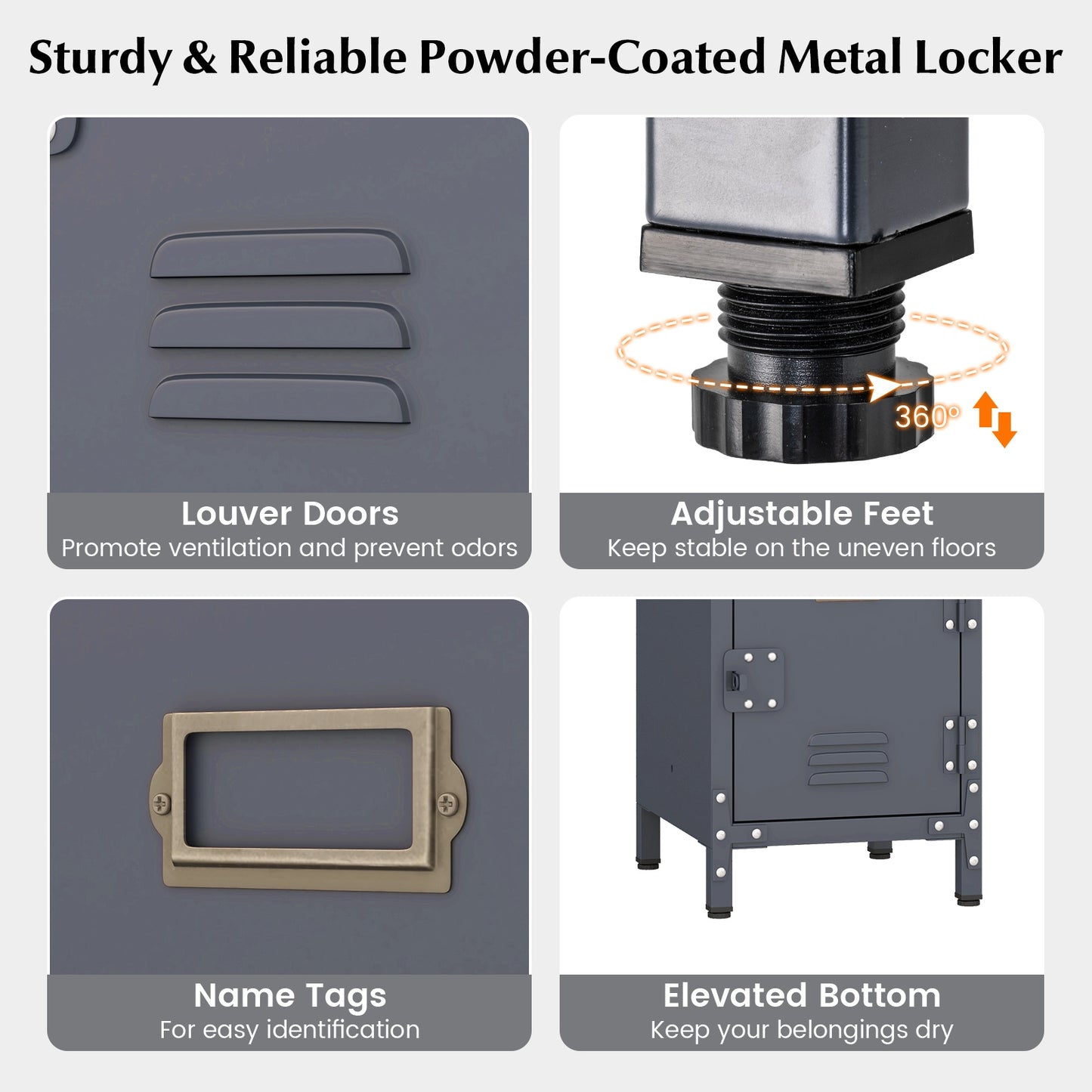 Metal Storage Locker with 3 Lockable Doors and Adjustable Feet Cabinets & Chests   at Gallery Canada