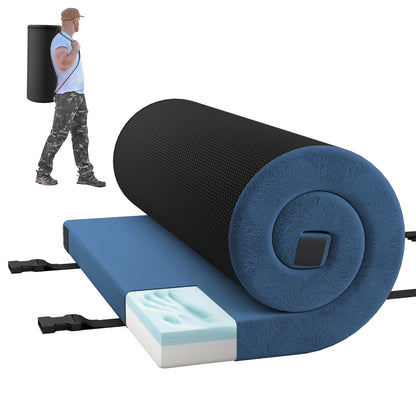 Foldable Camping Mattress with High density foam Cushion and Anti-slip Bottom, Navy Air Mattresses & Sleeping Bags Navy at Gallery Canada