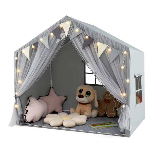 Large Toddler Playhouse Tent with Door Curtains Windows, Gray Play Tents & Playhouse Gray at Gallery Canada