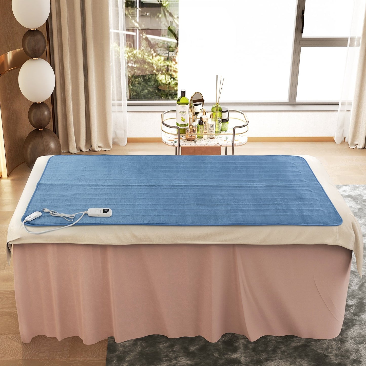 Electric Heated Mattress Pad with 5 Heating Levels and Overheat Protection, Blue Bedroom at Gallery Canada