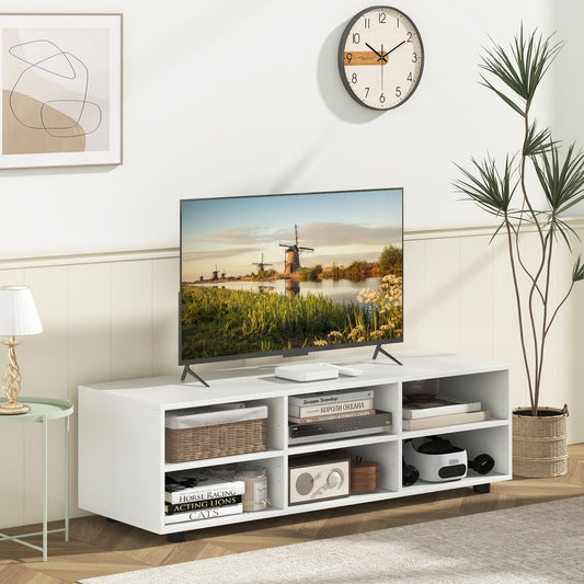 Modern Entertainment Center TV Stand for TVs up to 50 Inch, White Entertainment Centers & TV Stands White at Gallery Canada