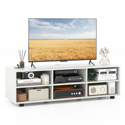 Modern Entertainment Center TV Stand for TVs up to 50 Inch, White Entertainment Centers & TV Stands White at Gallery Canada