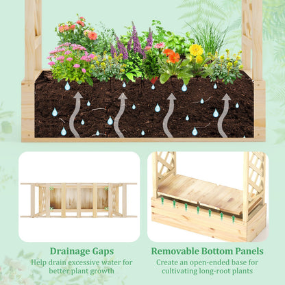 Wooden Raised Garden Bed Planter Box with Trellis and Hanging Roof Raised Garden Beds at Gallery Canada