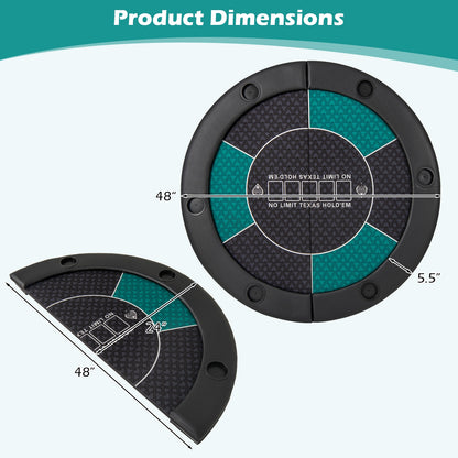 Portable 48 Inch 6-Player Foldable Poker Table Top Round Game Mat, Green Game Room at Gallery Canada