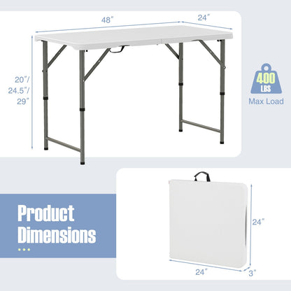 4 Feet Portable Camping Table with HDPE Tabletop and Metal Legs, White Camping Furniture at Gallery Canada