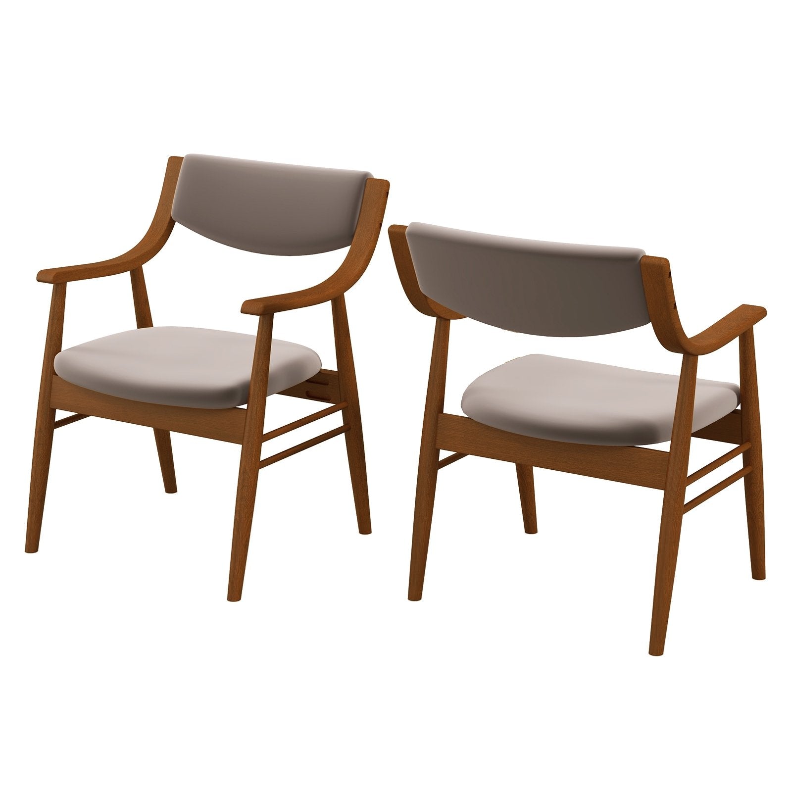 Wooden Dining Chair Set of 2 with Padded Seat and Back, Walnut Dining Chairs Walnut at Gallery Canada