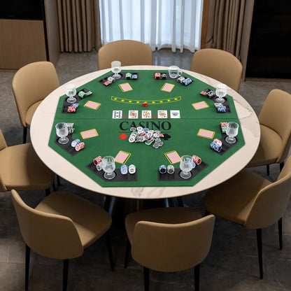 8-Player Foldable Poker Table Top with Carrying Bag, Green Game Room at Gallery Canada