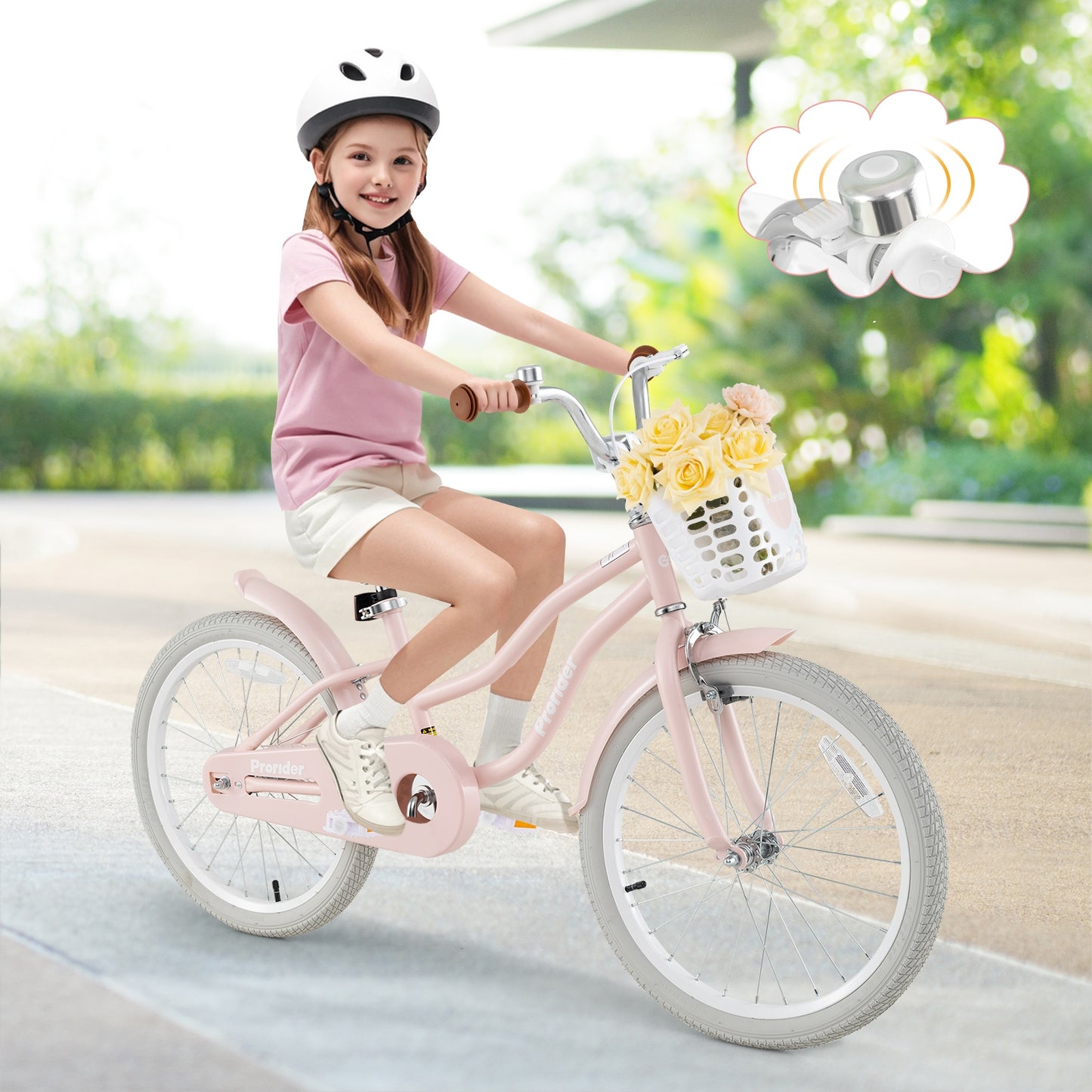 20 Inch Kids Bike with Training Wheels for Boys Girls, Pink Kids Bike at Gallery Canada