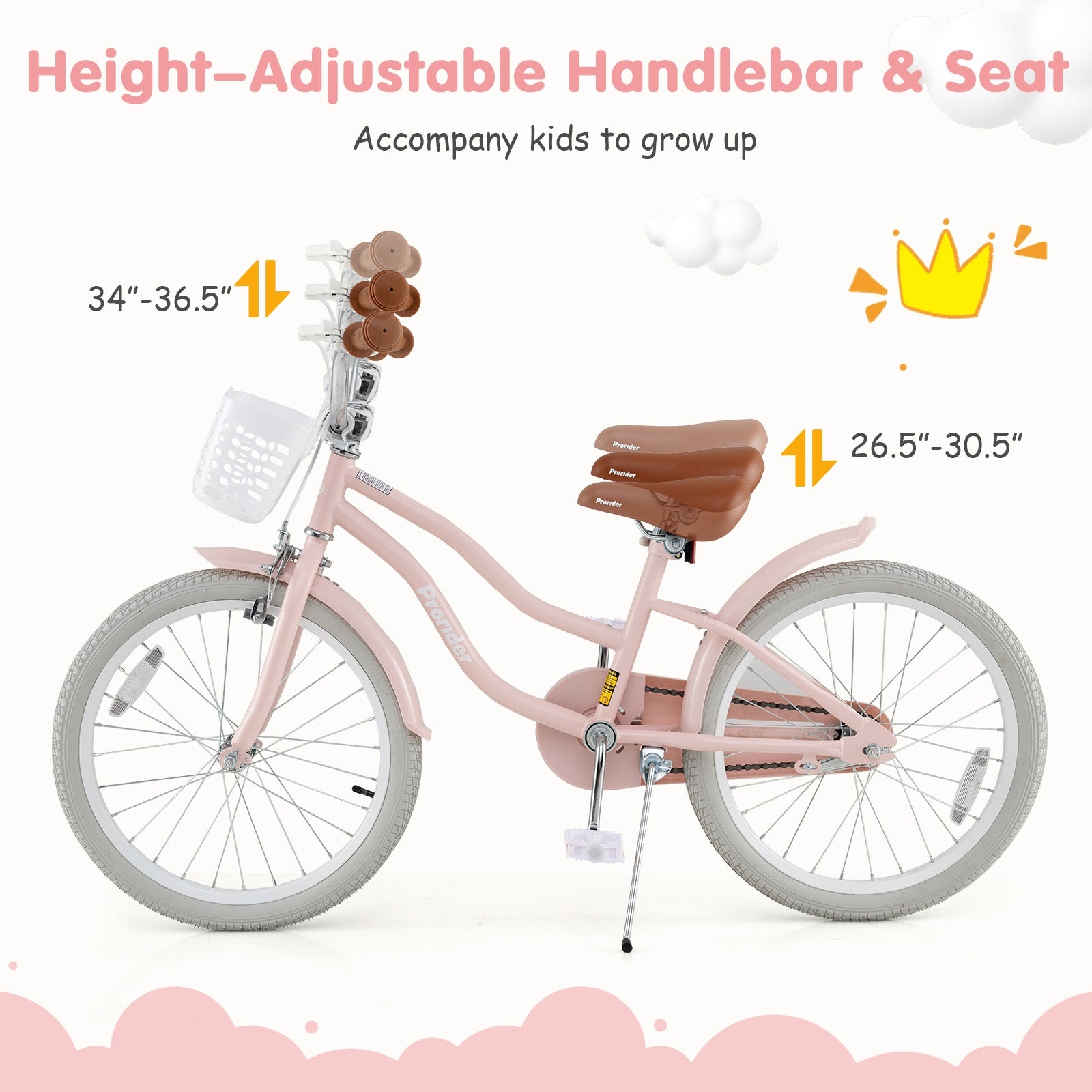 20 Inch Kids Bike with Training Wheels for Boys Girls, Pink Kids Bike at Gallery Canada