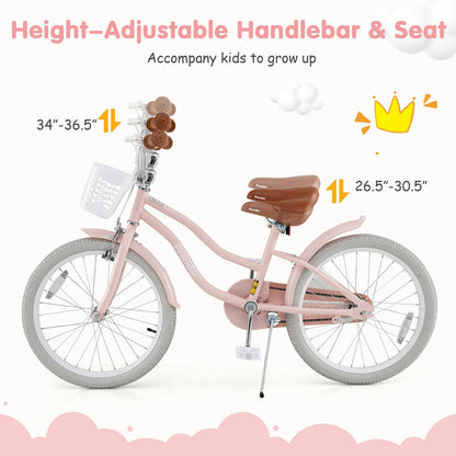 20 Inch Kids Bike with Training Wheels for Boys Girls, Pink Kids Bike at Gallery Canada